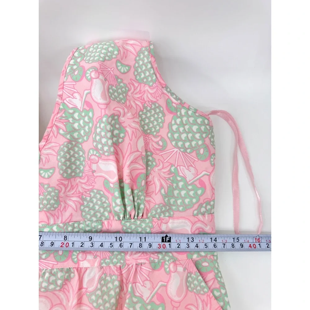Vineyard Vines Lizzie Dress Womens 10 NWT Pink‎ Pineapple Smoothie Halter Cotton